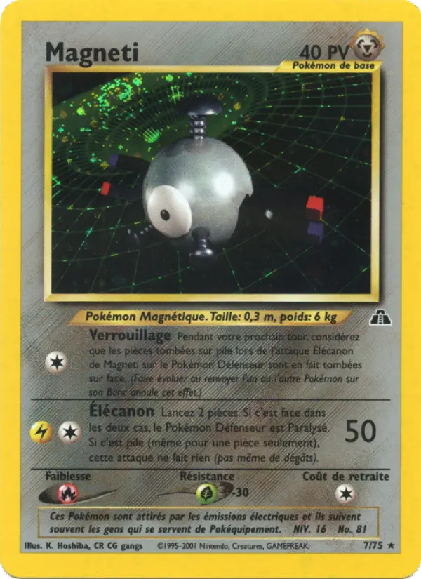 Scan HD carte Pokémon Magneti 7/75 — Neo Discovery