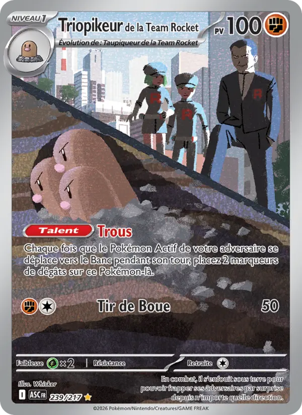 Scan HD carte Pokémon Triopikeur de la Team Rocket 239/217 — Héros Transcendants