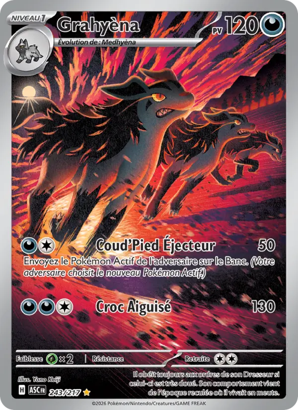 Scan HD carte Pokémon Grahyèna 243/217 — Héros Transcendants