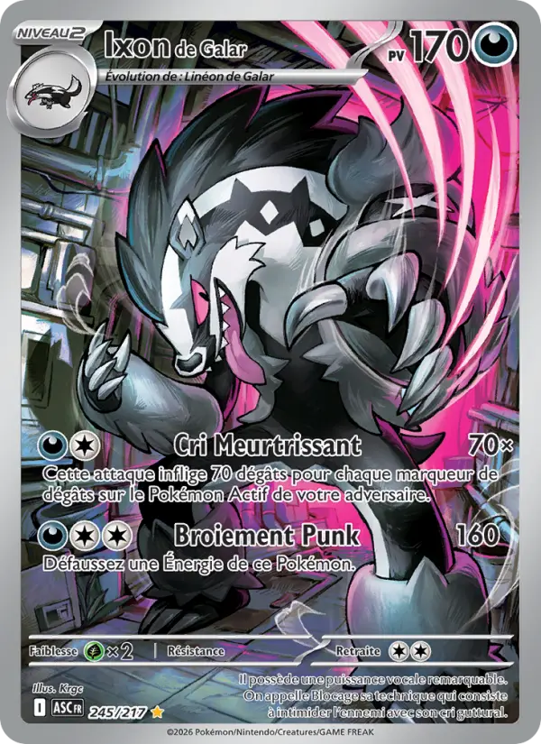 Scan HD carte Pokémon Ixon de Galar 245/217 — Héros Transcendants