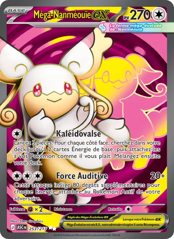 Scan HD carte Pokémon Méga-Nanméouïe-ex 253/217 — Héros Transcendants