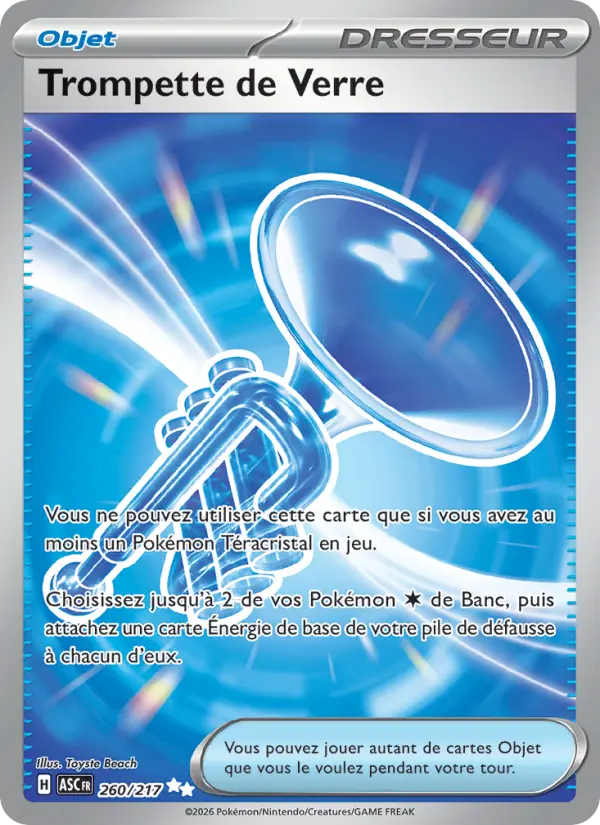 Scan HD carte Pokémon Trompette de Verre 260/217 — Héros Transcendants