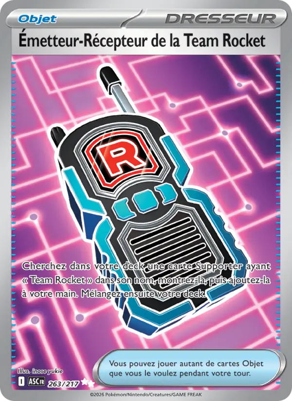 Scan HD carte Pokémon Émetteur-Récepteur de la Team Rocket 263/217 — Héros Transcendants