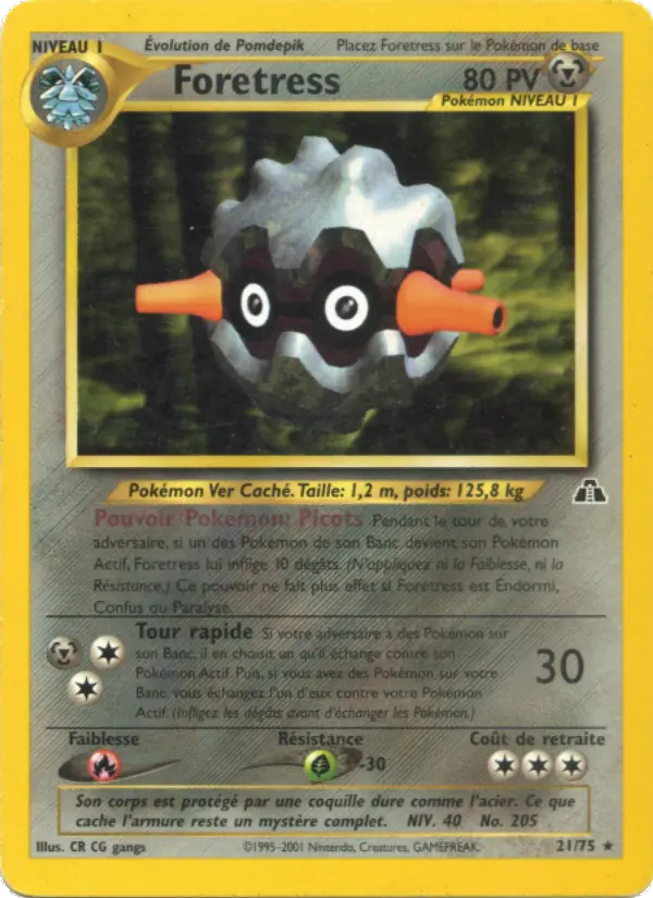 Scan HD carte Pokémon Foretress 21/75 — Neo Discovery