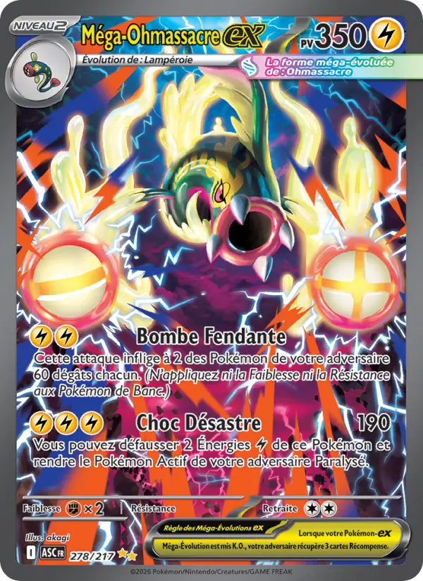 Scan HD carte Pokémon Méga-Ohmassacre-ex 278/217 — Héros Transcendants