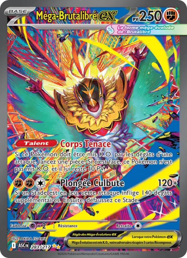 Scan HD carte Pokémon Méga-Brutalibré-ex 283/217 — Héros Transcendants