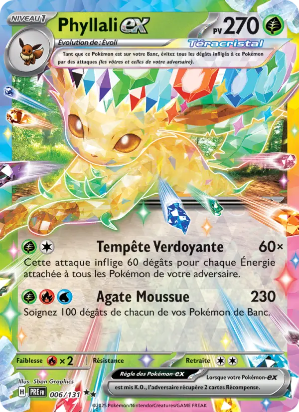 Scan HD carte Pokémon Phyllali-ex 006/131 — Évolutions Prismatiques