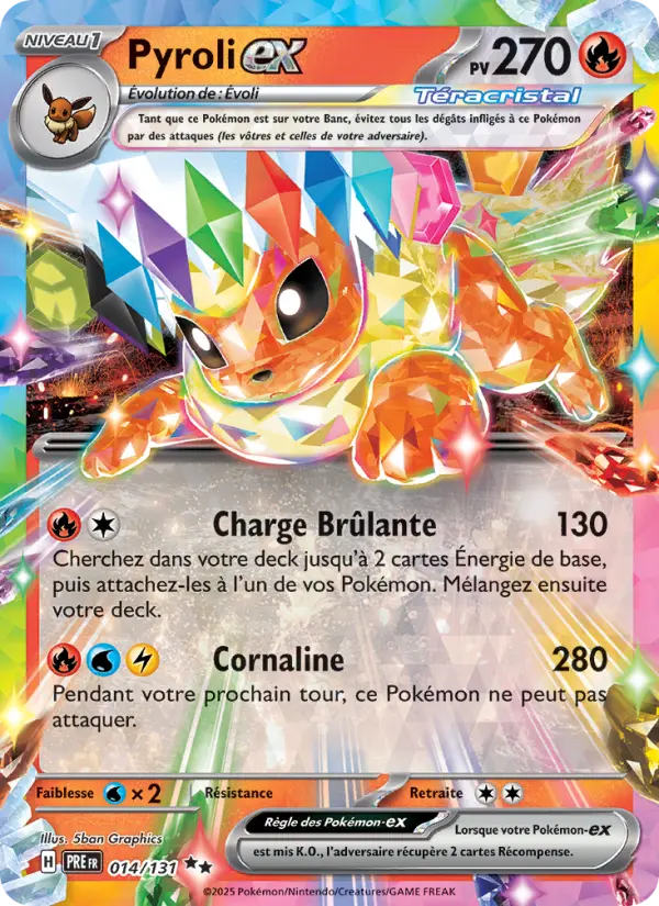 Scan HD carte Pokémon Pyroli-ex 014/131 — Évolutions Prismatiques