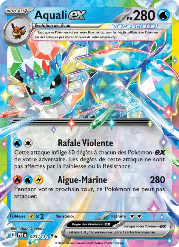 Scan HD carte Pokémon Aquali-ex 023/131 — Évolutions Prismatiques
