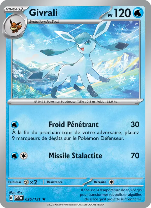 Scan HD carte Pokémon Givrali 025/131 — Évolutions Prismatiques