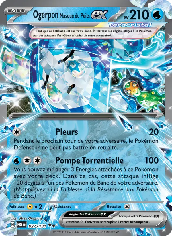 Scan HD carte Pokémon Ogerpon Masque du Puits-ex 027/131 — Évolutions Prismatiques