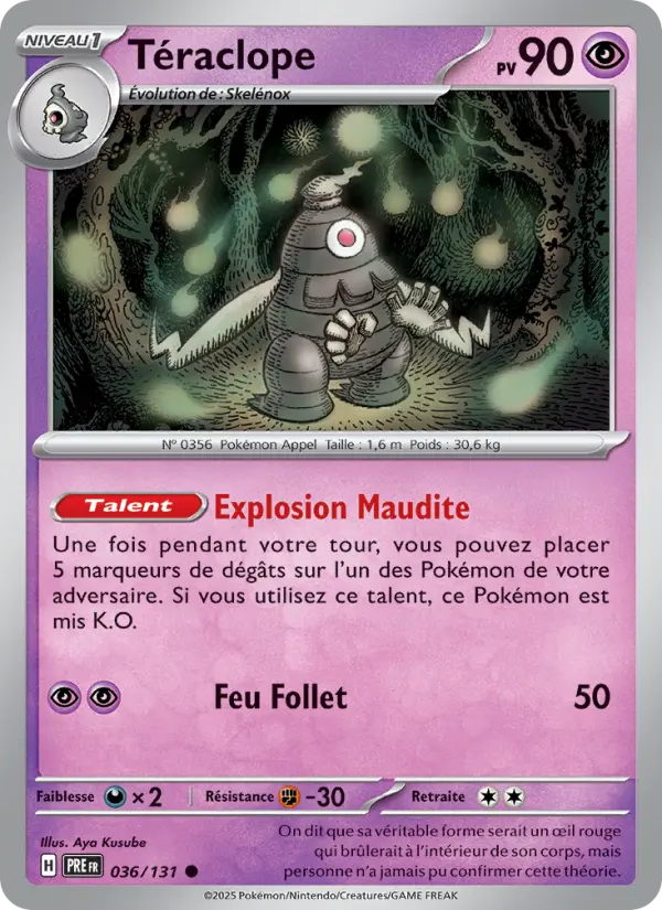 Scan HD carte Pokémon Téraclope 036/131 — Évolutions Prismatiques