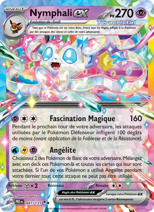 Scan HD carte Pokémon Nymphali-ex 041/131 — Évolutions Prismatiques