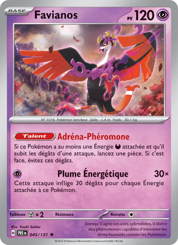 Scan HD carte Pokémon Favianos 045/131 — Évolutions Prismatiques
