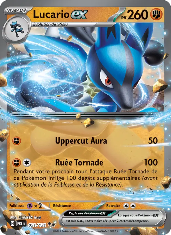 Scan HD carte Pokémon Lucario-ex 051/131 — Évolutions Prismatiques