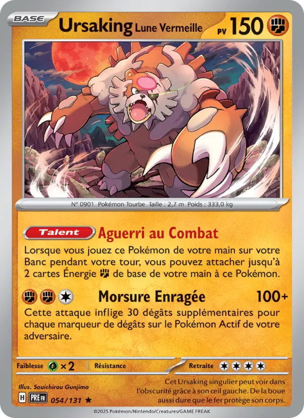 Scan HD carte Pokémon Ursaking Lune Vermeille 054/131 — Évolutions Prismatiques