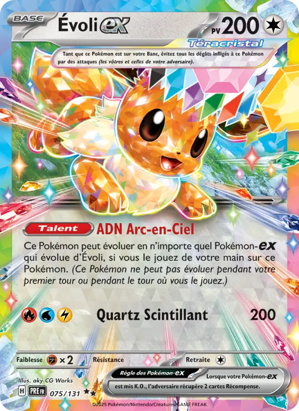 Scan HD carte Pokémon Évoli-ex 075/131 — Évolutions Prismatiques