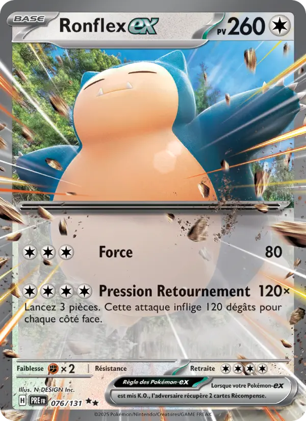Scan HD carte Pokémon Ronflex-ex 076/131 — Évolutions Prismatiques