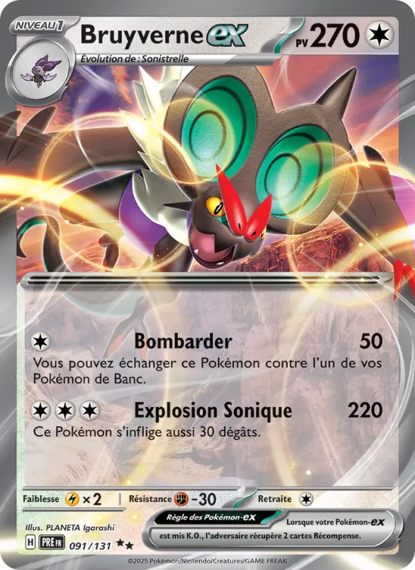 Scan HD carte Pokémon Bruyverne-ex 091/131 — Évolutions Prismatiques