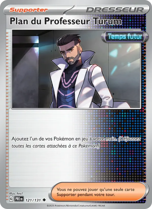 Scan HD carte Pokémon Plan du Professeur Turum 121/131 — Évolutions Prismatiques