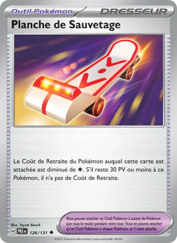 Scan HD carte Pokémon Planche de Sauvetage 126/131 — Évolutions Prismatiques
