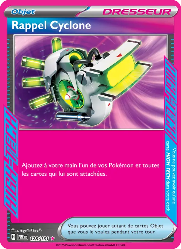 Scan HD carte Pokémon Rappel Cyclone 128/131 — Évolutions Prismatiques