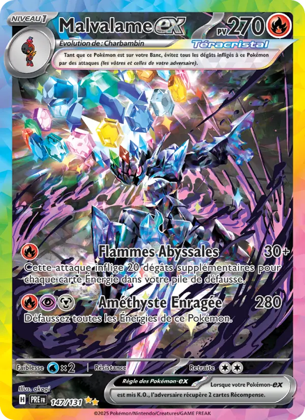 Scan HD carte Pokémon Malvalame-ex 147/131 — Évolutions Prismatiques