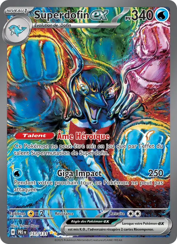 Scan HD carte Pokémon Superdofin-ex 151/131 — Évolutions Prismatiques