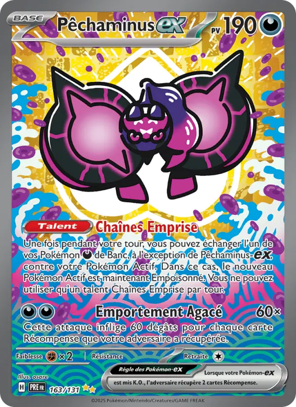 Scan HD carte Pokémon Pêchaminus-ex 163/131 — Évolutions Prismatiques