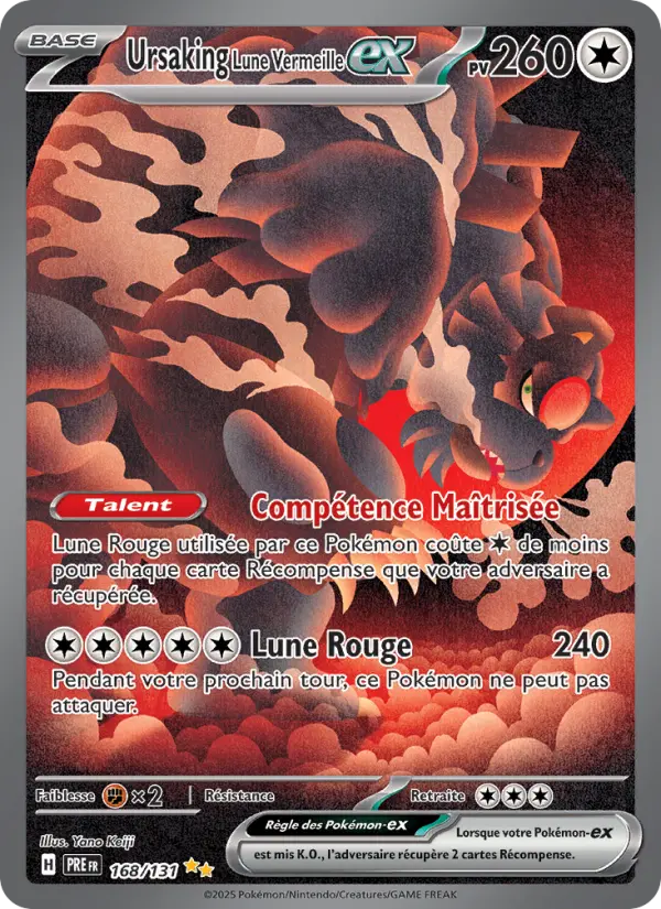 Scan HD carte Pokémon Ursaking Lune Vermeille-ex 168/131 — Évolutions Prismatiques