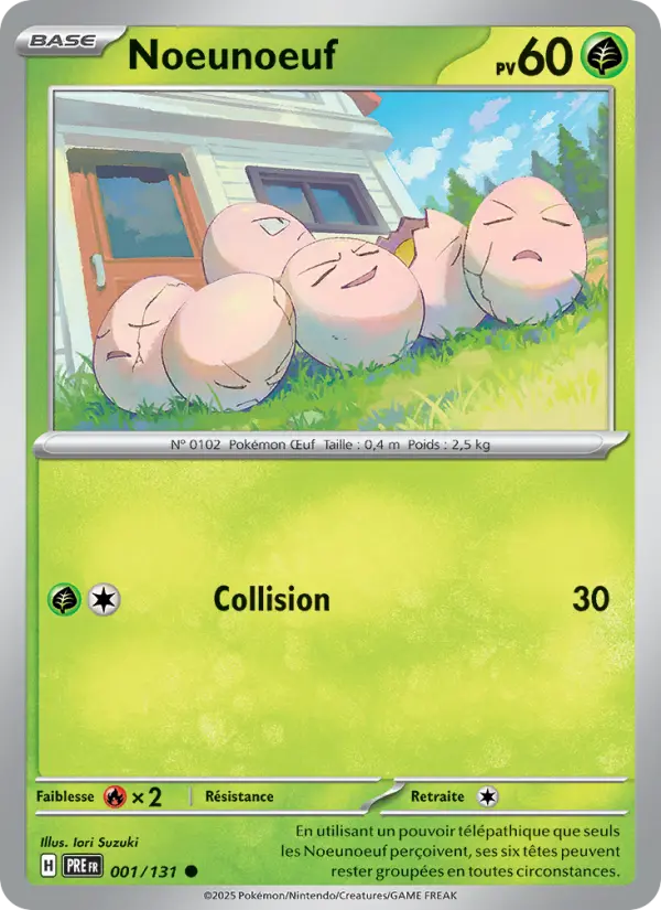 Scan HD carte Pokémon Noeunoeuf 001/131 — Évolutions Prismatiques