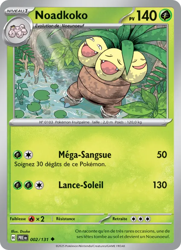 Scan HD carte Pokémon Noadkoko 002/131 — Évolutions Prismatiques