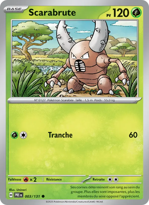 Scan HD carte Pokémon Scarabrute 003/131 — Évolutions Prismatiques