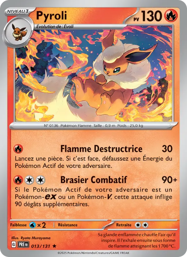 Scan HD carte Pokémon Pyroli 013/131 — Évolutions Prismatiques