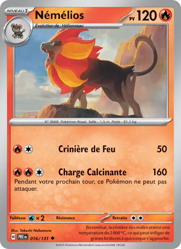 Scan HD carte Pokémon Némélios 016/131 — Évolutions Prismatiques