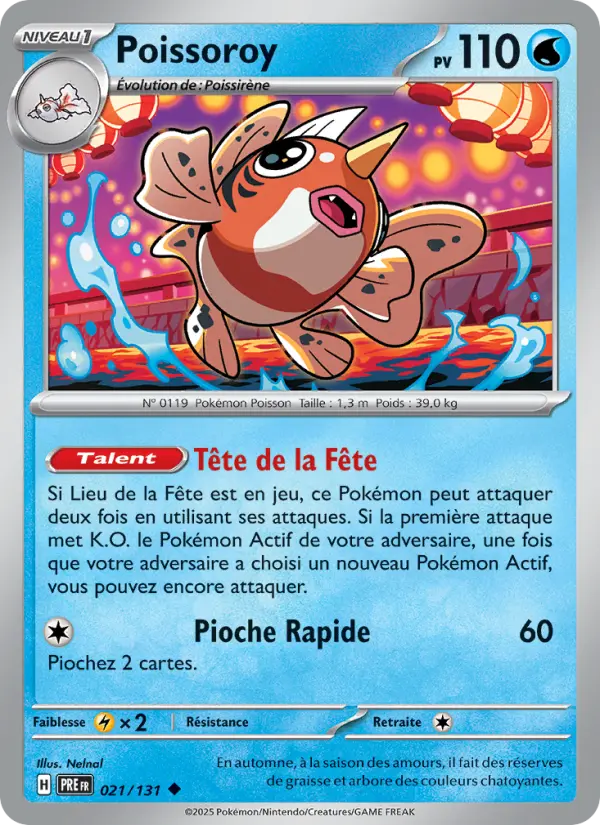 Scan HD carte Pokémon Poissoroy 021/131 — Évolutions Prismatiques
