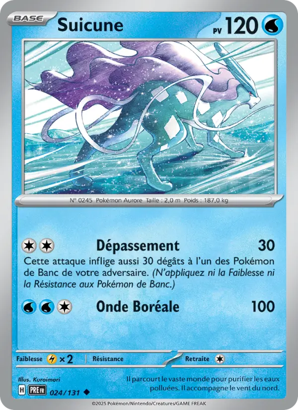 Scan HD carte Pokémon Suicune 024/131 — Évolutions Prismatiques