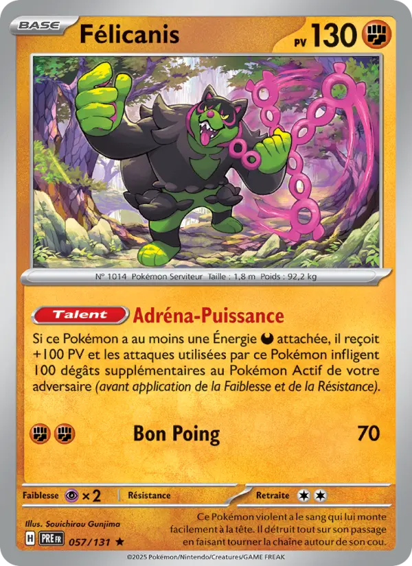 Scan HD carte Pokémon Félicanis 057/131 — Évolutions Prismatiques