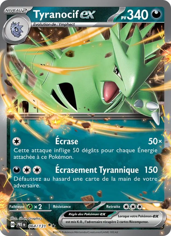 Scan HD carte Pokémon Tyranocif-ex 064/131 — Évolutions Prismatiques
