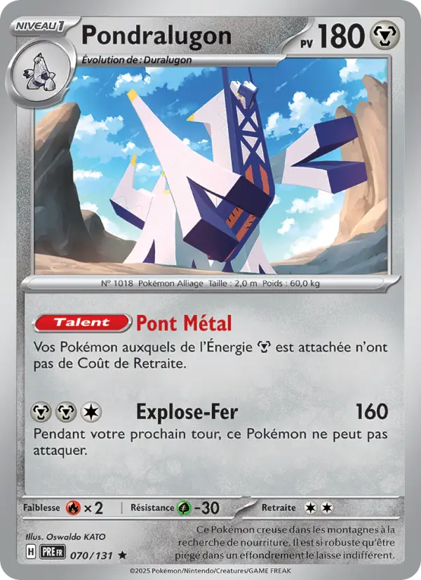 Scan HD carte Pokémon Pondralugon 070/131 — Évolutions Prismatiques