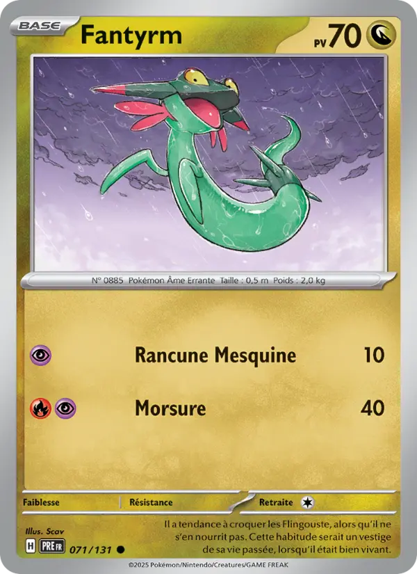 Scan HD carte Pokémon Fantyrm 071/131 — Évolutions Prismatiques