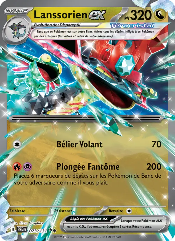 Scan HD carte Pokémon Lanssorien-ex 073/131 — Évolutions Prismatiques