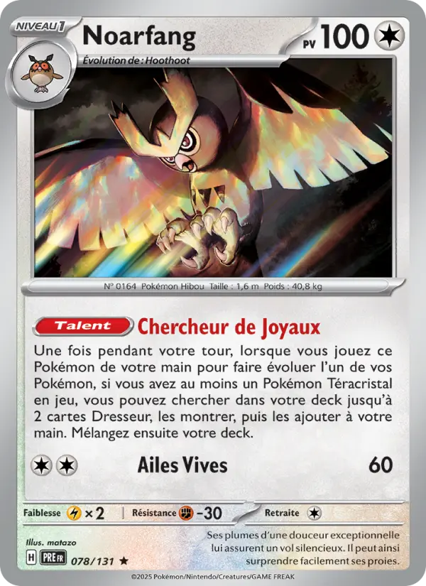 Scan HD carte Pokémon Noarfang 078/131 — Évolutions Prismatiques
