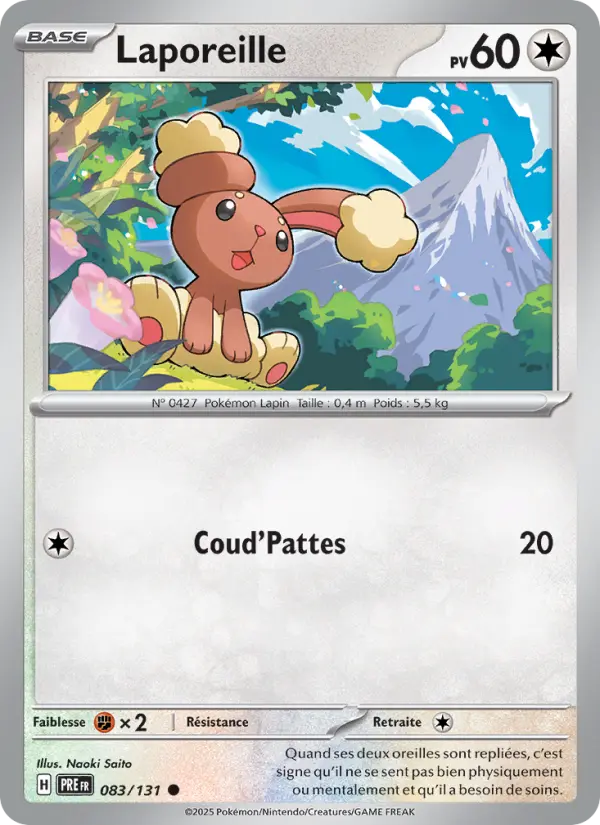 Scan HD carte Pokémon Laporeille 083/131 — Évolutions Prismatiques