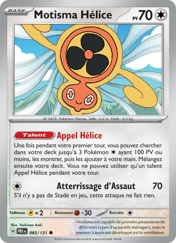 Scan HD carte Pokémon Motisma Hélice 085/131 — Évolutions Prismatiques