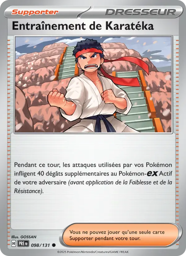 Scan HD carte Pokémon Entraînement de Karatéka 098/131 — Évolutions Prismatiques