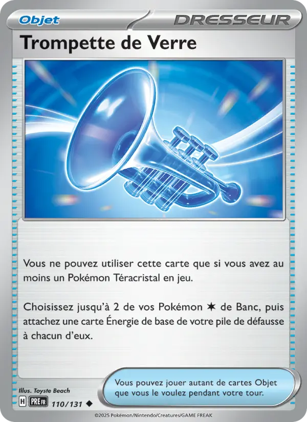 Scan HD carte Pokémon Trompette de Verre 110/131 — Évolutions Prismatiques