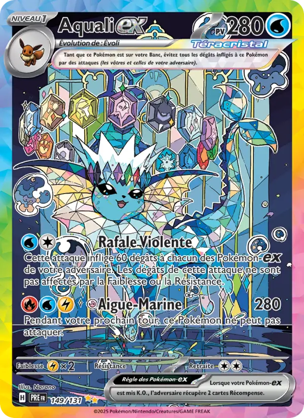 Scan HD carte Pokémon Aquali-ex 149/131 — Évolutions Prismatiques