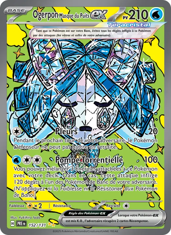 Scan HD carte Pokémon Ogerpon Masque du Puits-ex 152/131 — Évolutions Prismatiques