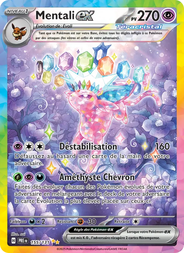 Scan HD carte Pokémon Mentali-ex 155/131 — Évolutions Prismatiques